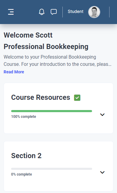 Cenit College Learning Platform – Mobile Cenit College Learning Platform screenshot of the interface in Mobile